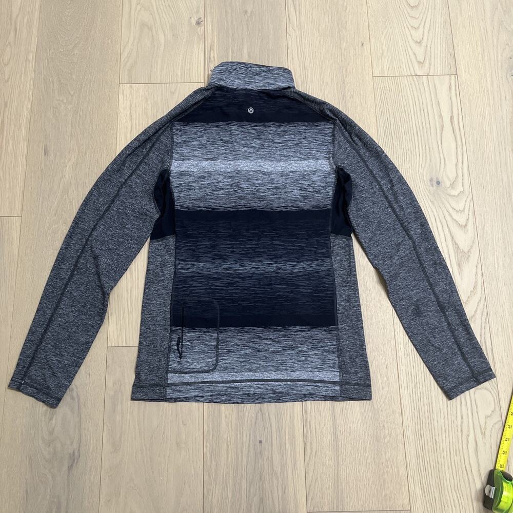Lululemon Mens M Universal Stripe Black Soot Light White Core 1/2 Zip Pullover - Picture 7 of 10